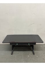 Black Vintage Drop Leaf Coffee Table with Aqua Knobs