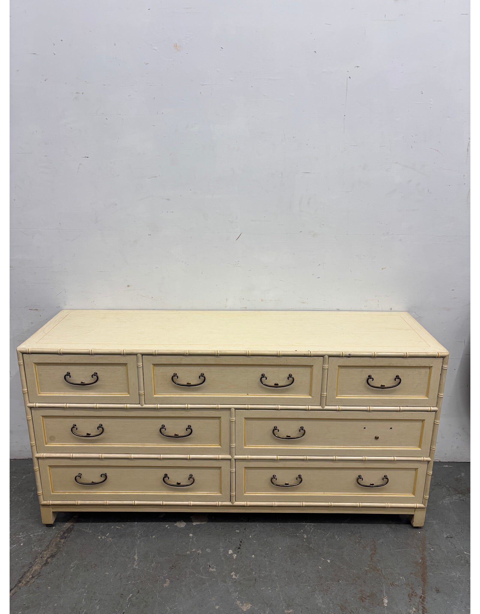 Vintage Faux Bamboo Triple Dresser