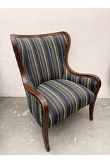 Biedermeier-Style Wingback Lounge Chair