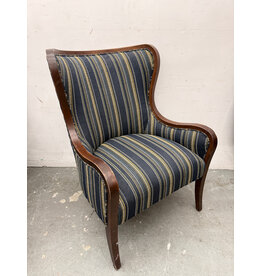 Biedermeier-Style Wingback Lounge Chair