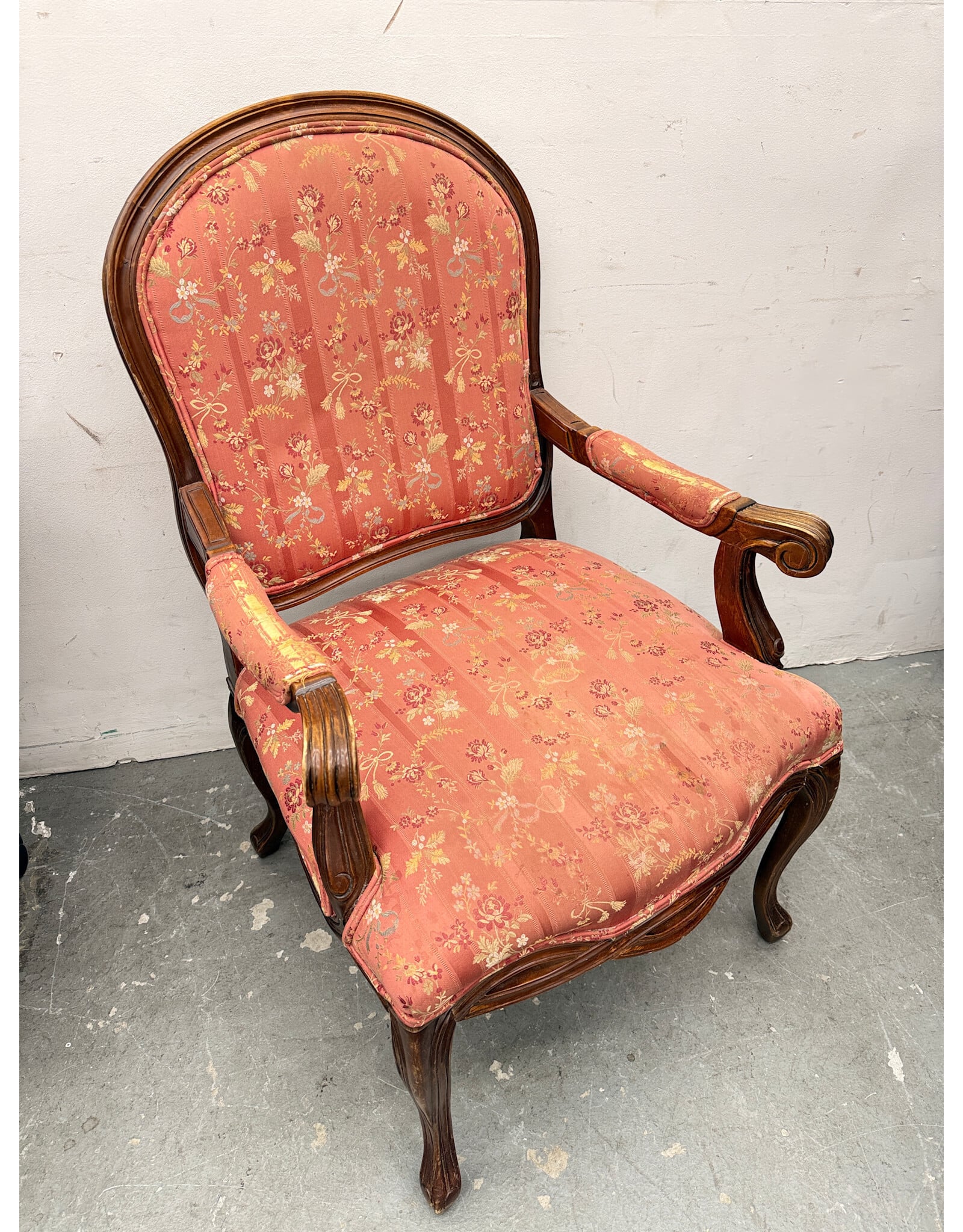 Louis XV Style Floral Pattern Armchair
