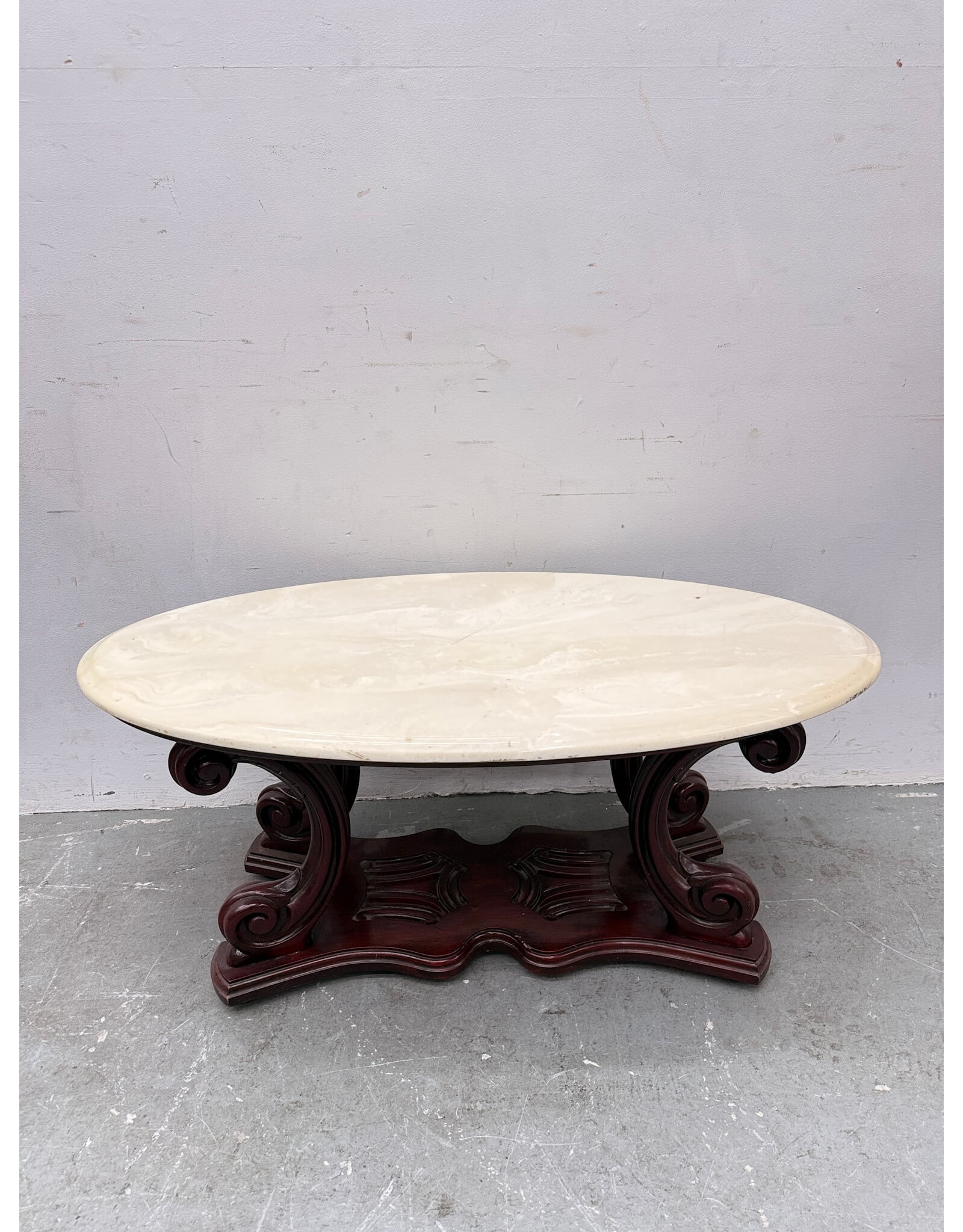 Vintage Victorian Style Coffee Table with Marble Top