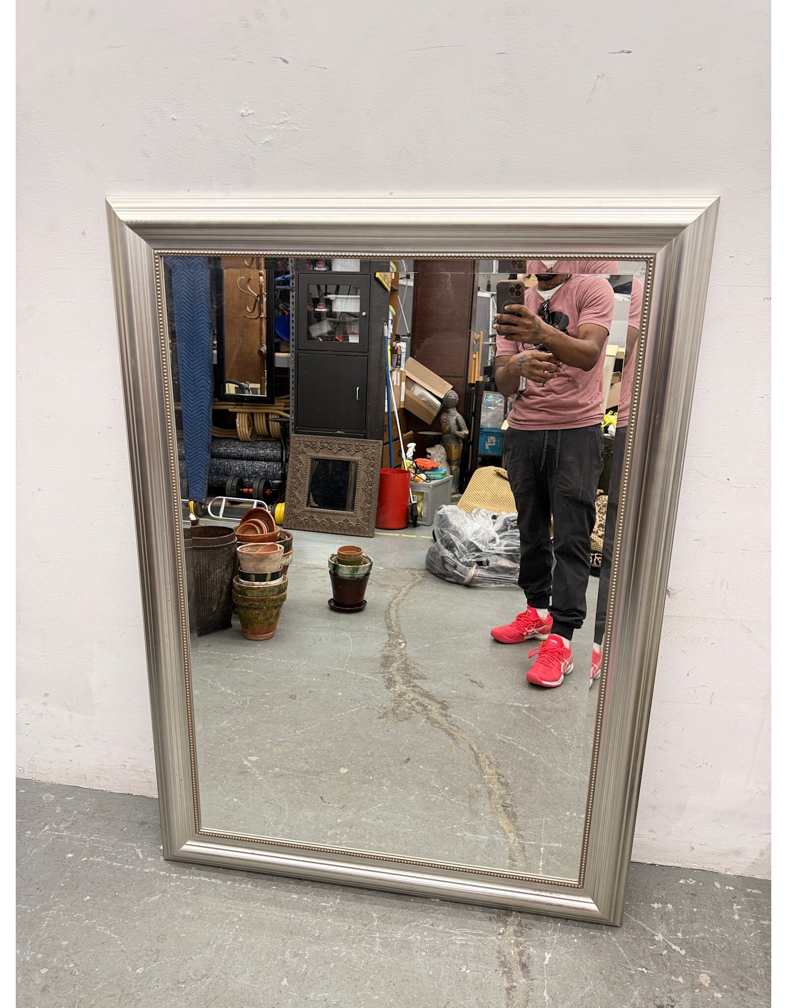 Silver Frame Studded Mirror