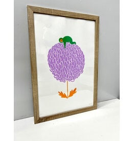 What better place to have a little sleep than atop the soft and bouncy petals of a giant chrysanthemum flower?,framed print, Natasha Searston