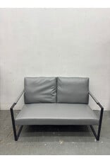 Gray Leather Loveseat