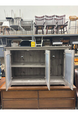 Gray and Mirrored Farmhouse Style Sideboard Cabinet
