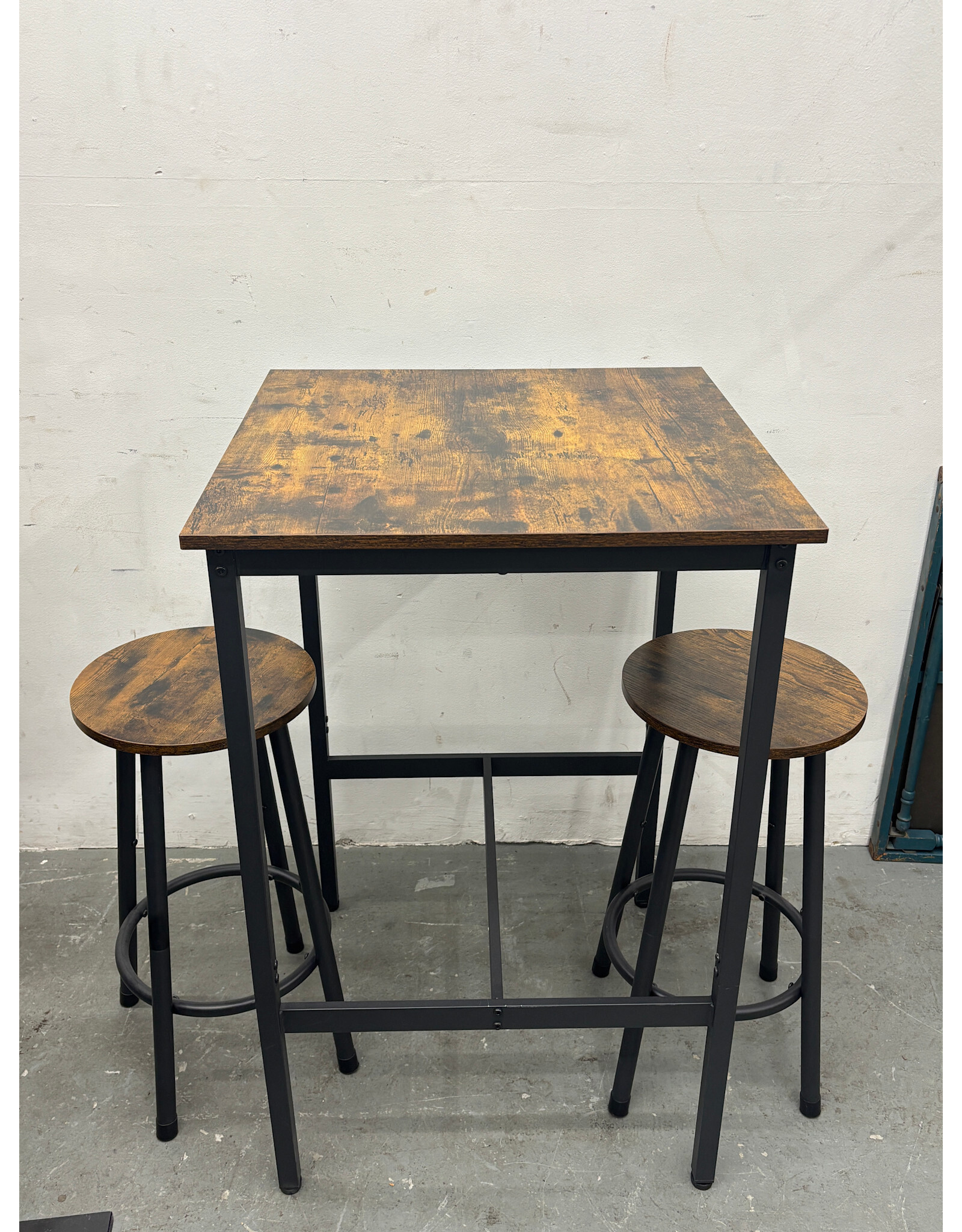 Industrial Barstool and Table Set