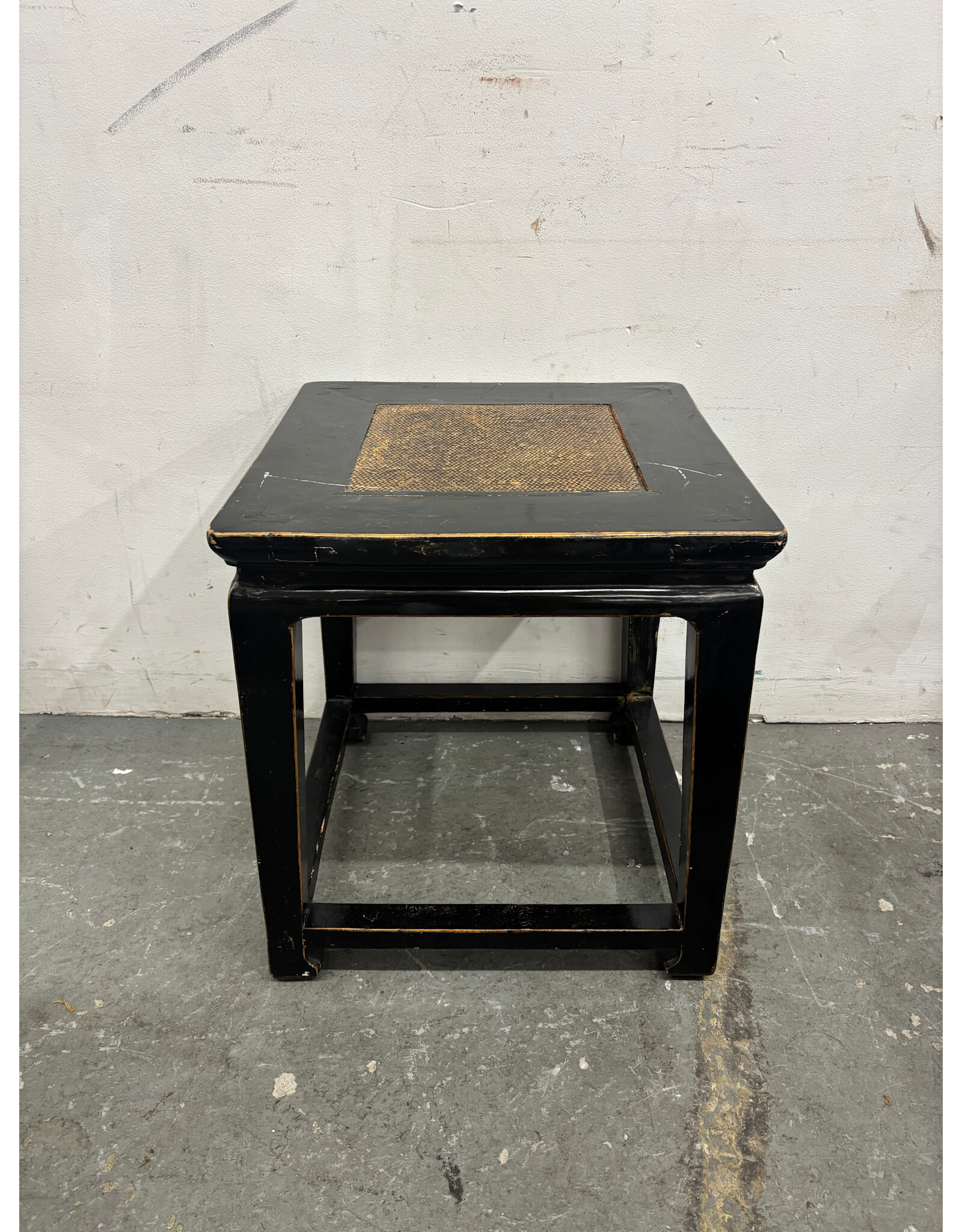 Vintage Chinese Square Lacquer Side Table