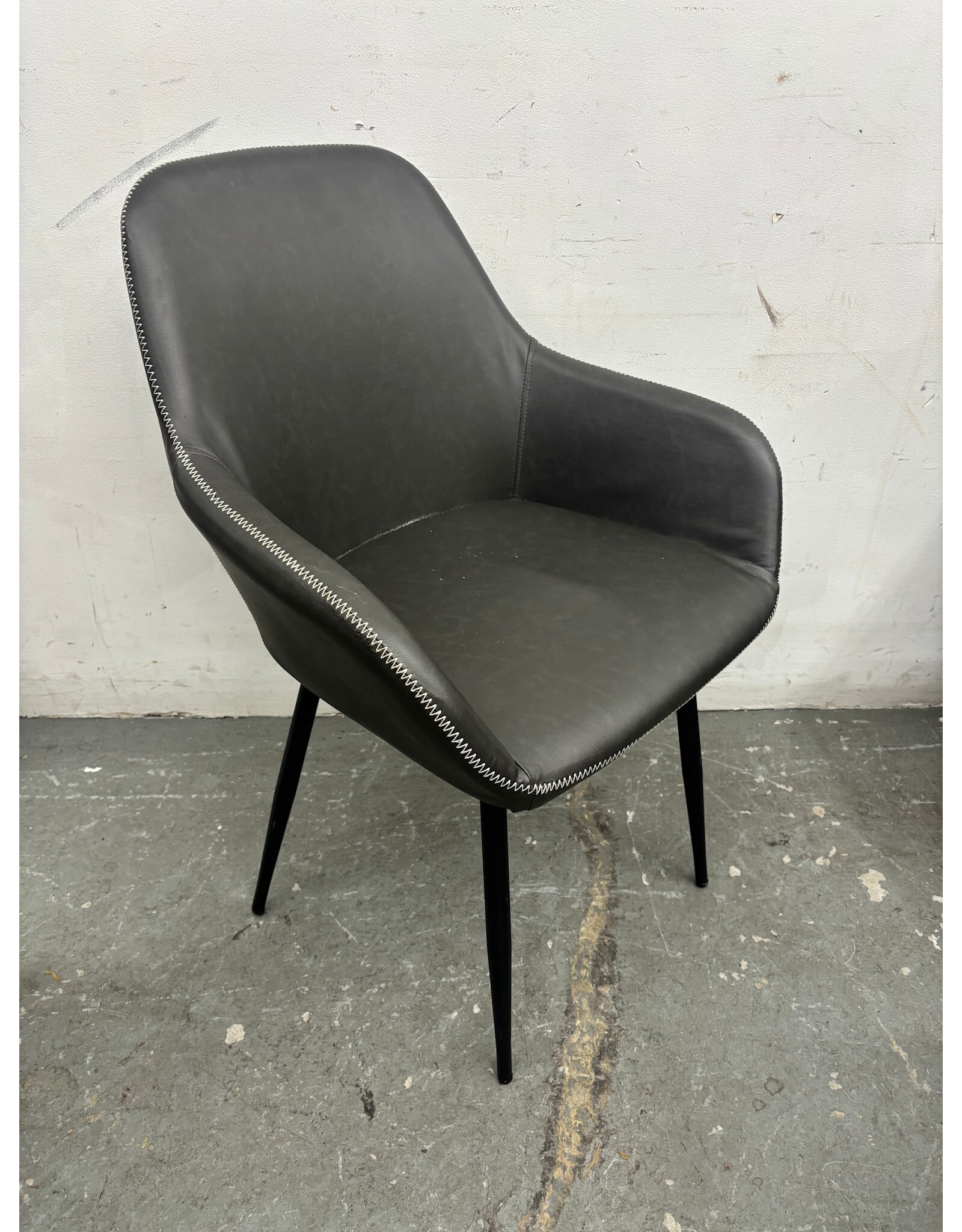 Charcoal Faux Leather Upholstered Dining Chair