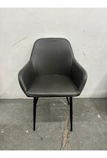 Charcoal Faux Leather Upholstered Dining Chair