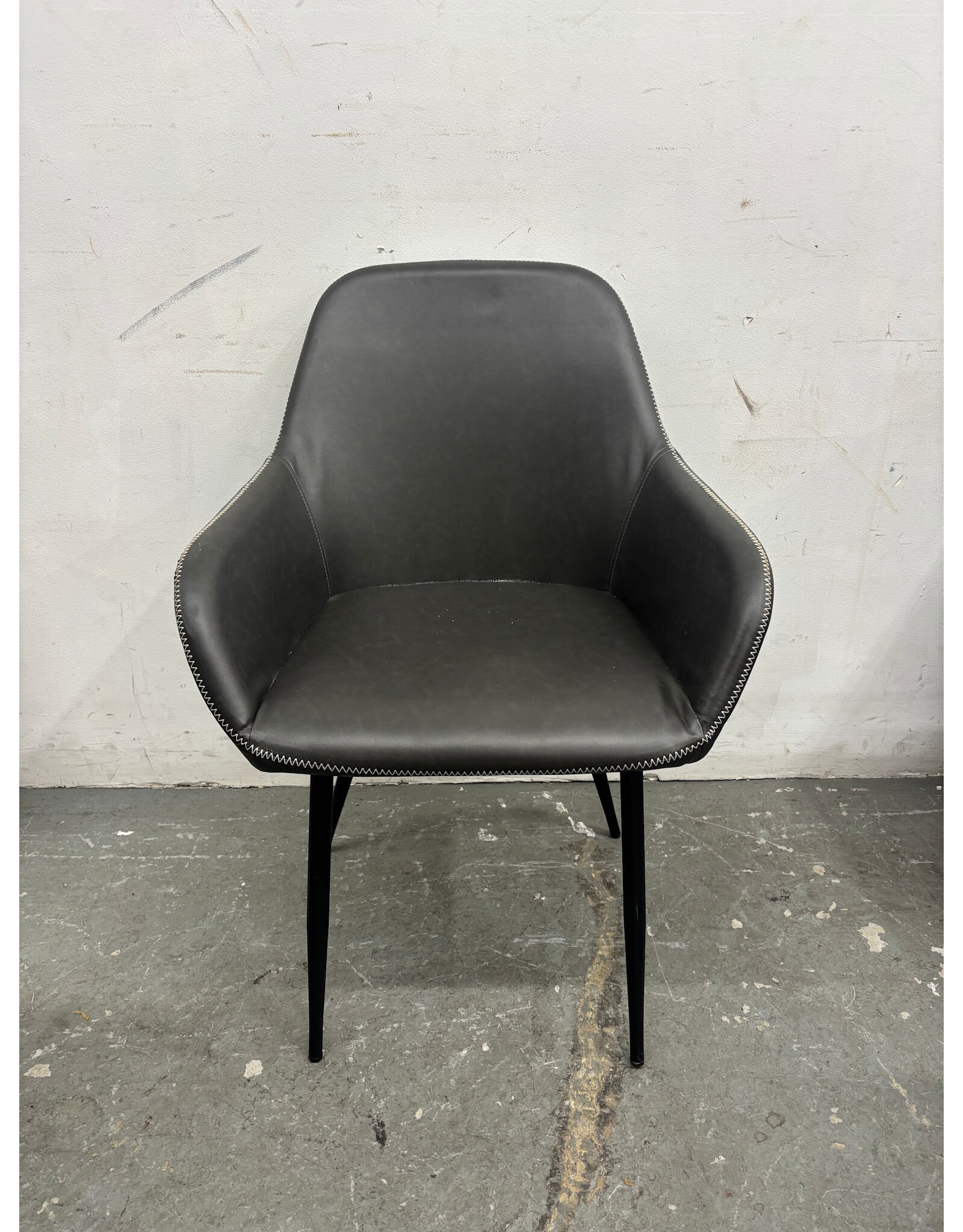Charcoal Faux Leather Upholstered Dining Chair