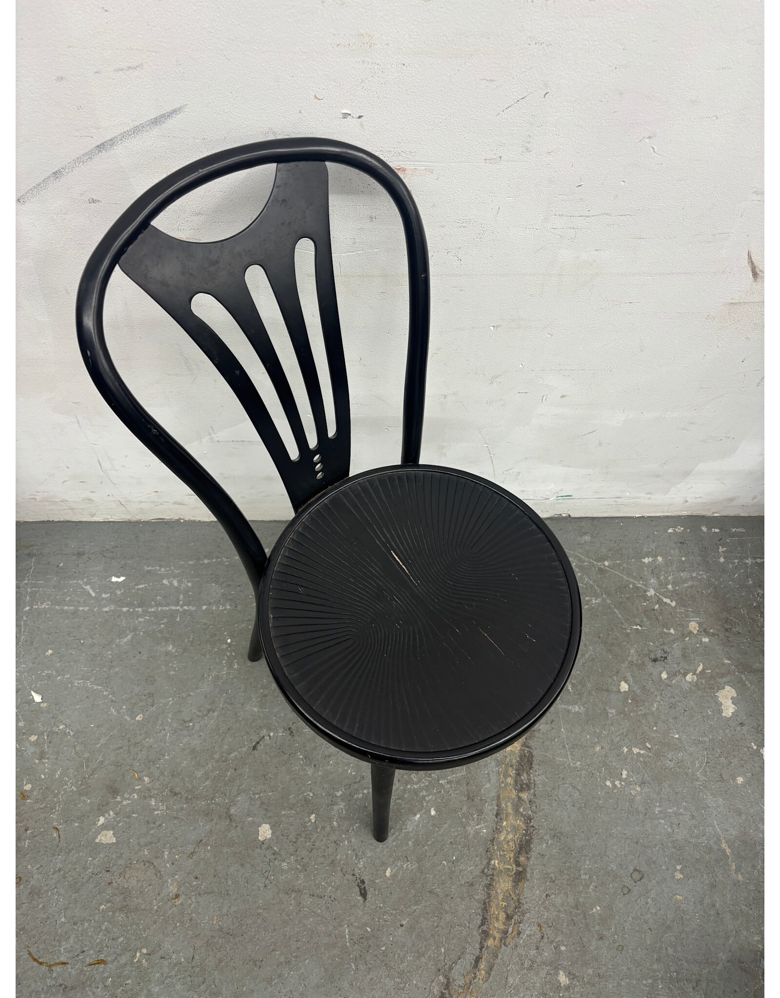 Thonet ZPM Radomsko 1960s Black Lacquer Bentwood Side Chair