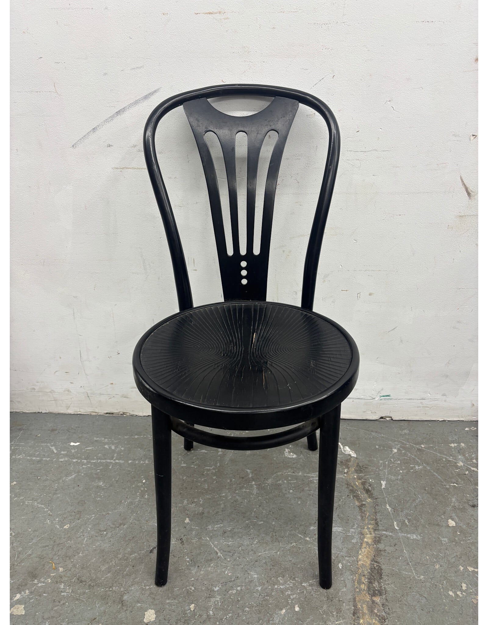 Thonet ZPM Radomsko 1960s Black Lacquer Bentwood Side Chair