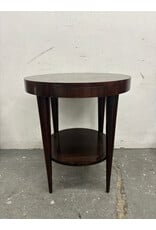 Early Herman Miller Burlwood Round, 1 Drawer Side Table