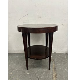Early Herman Miller Burlwood Round, 1 Drawer Side Table