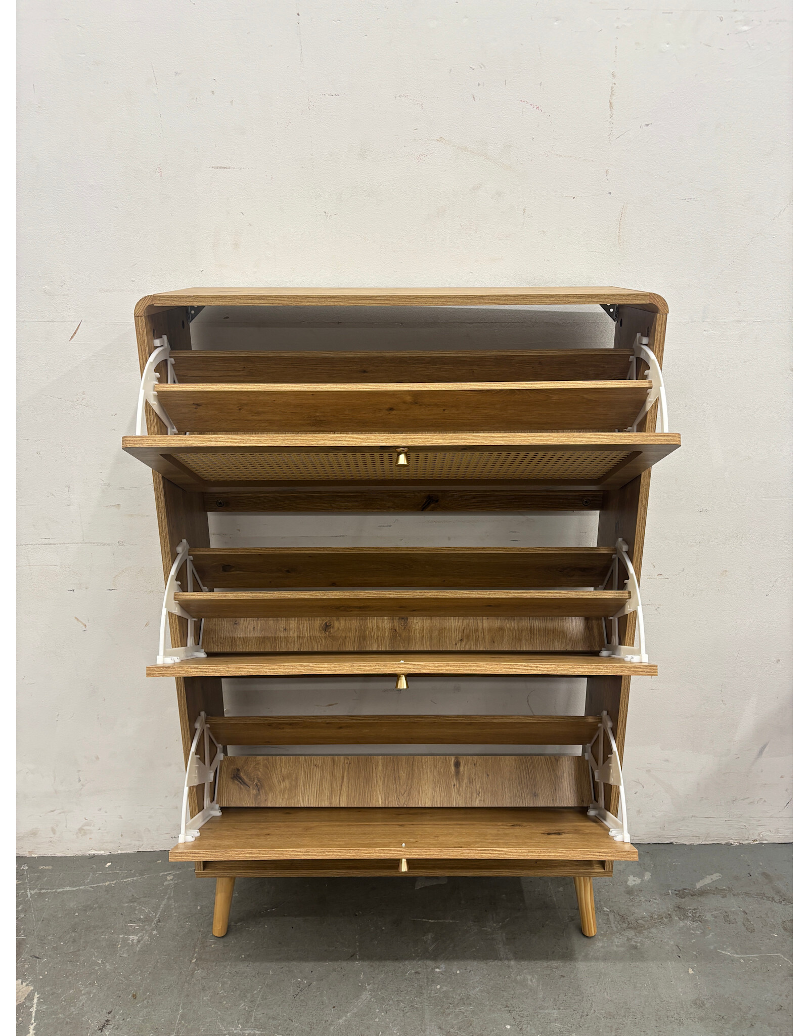 Modern Rattan Shoe Storage Cabinet