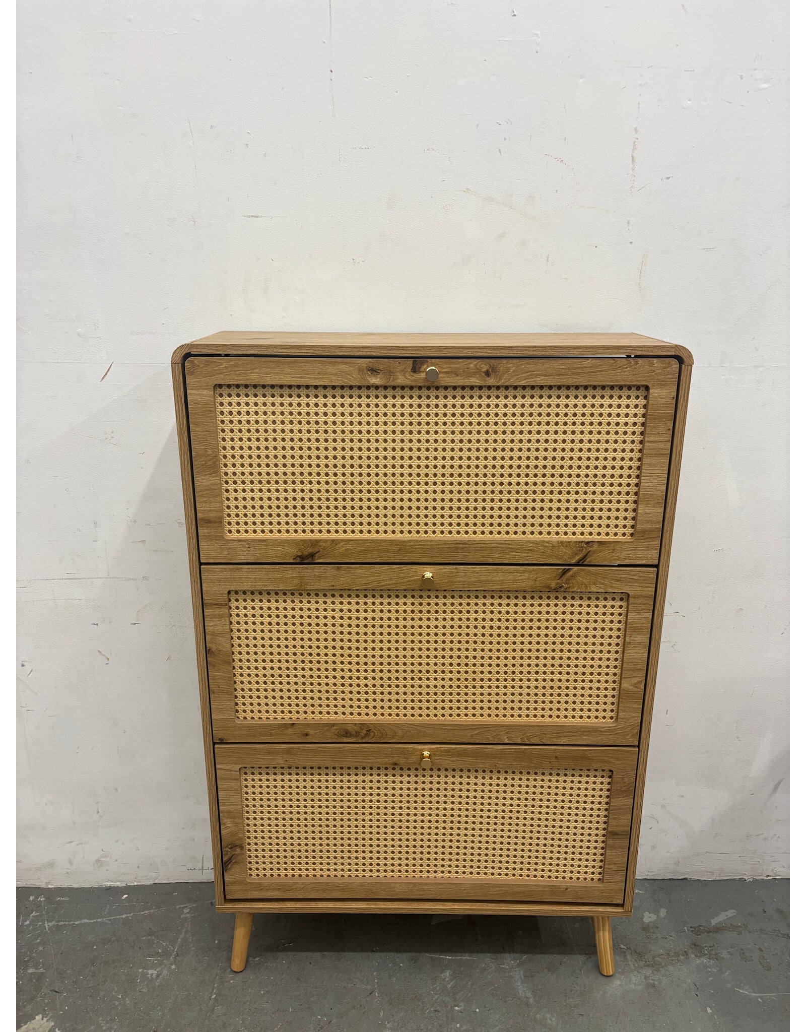 Modern Rattan Shoe Storage Cabinet