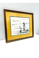 Two Children (Children on a Beach), framed lithograph, sgnd Joan Purcell 143/175