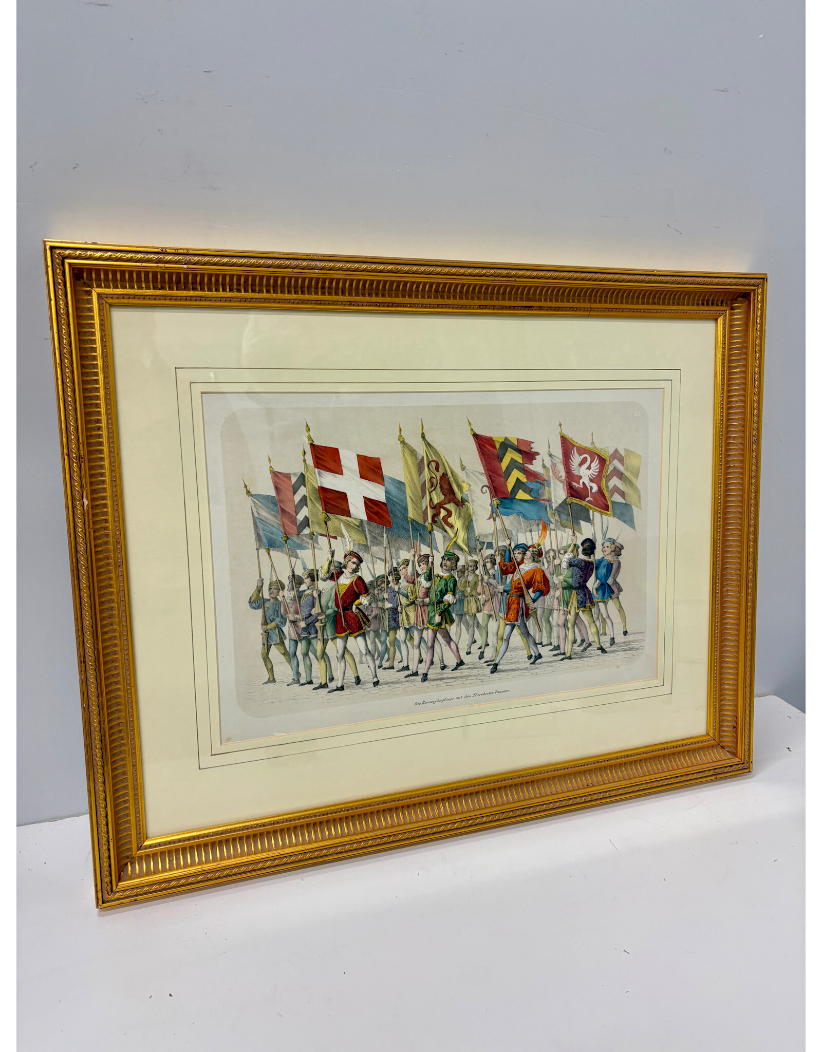 The Bernese Youth and Processional Banners: A Celebration of Swiss Heritage,framed print, H. Jenny