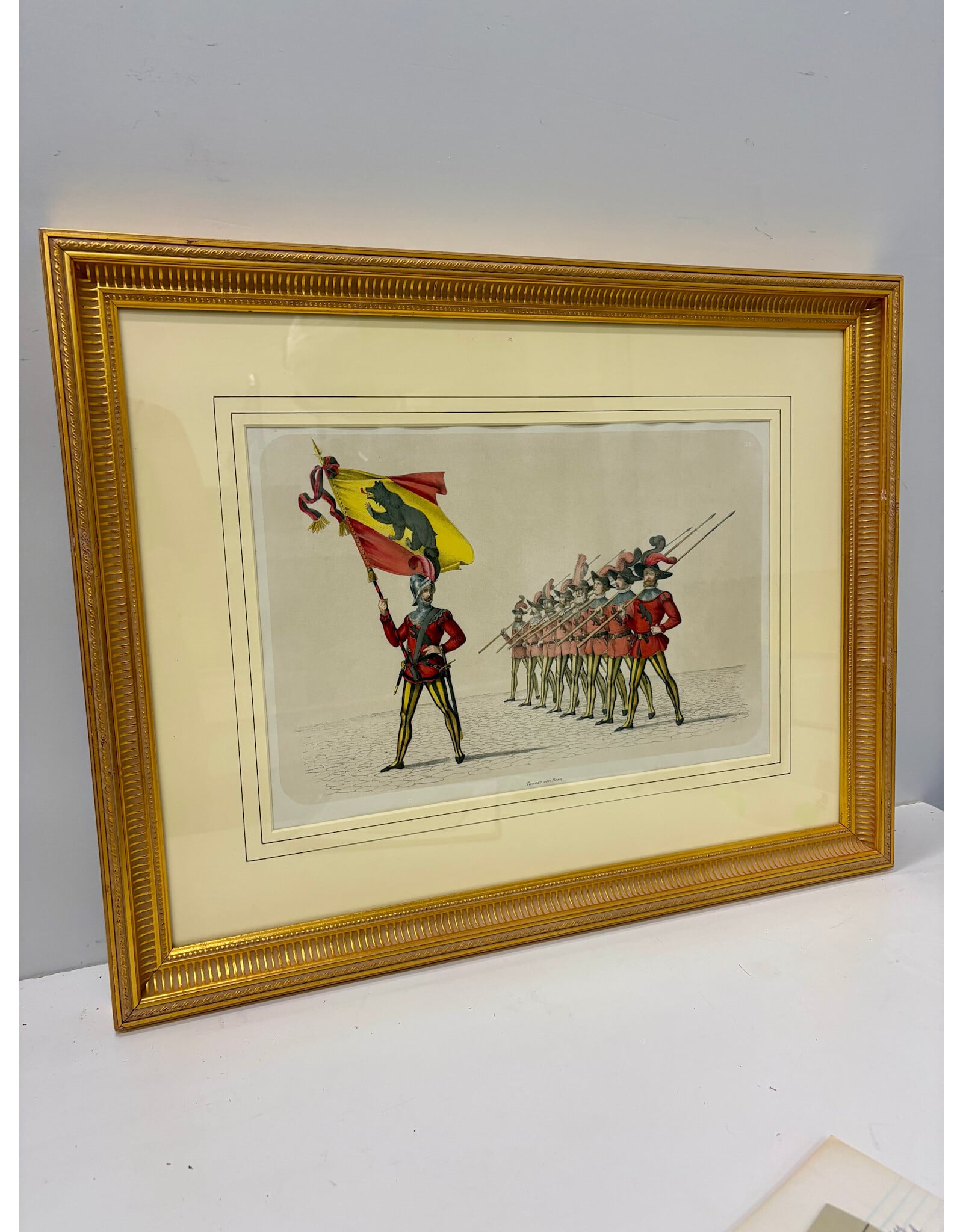 The Standard-Bearer of Bern Leading a Swiss Infantry Formation, framed print, H. Jenny