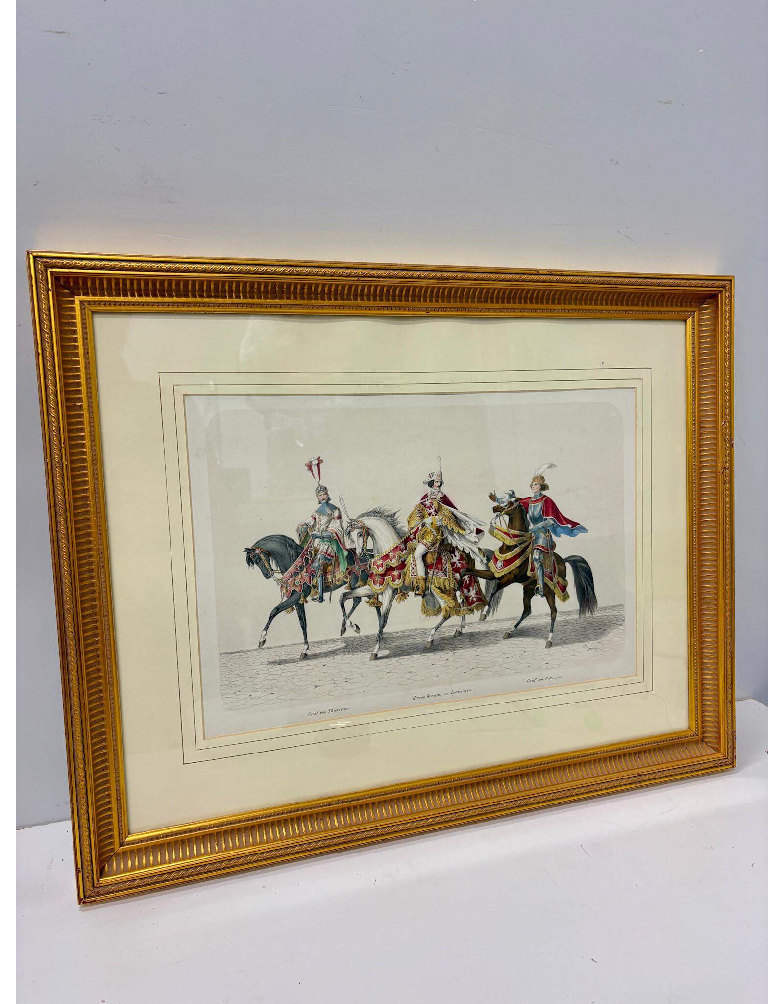 Regal Cavalcade – Duke René of Lorraine and the Counts of Thierstein and Oettingen,framed print, H. Jenny
