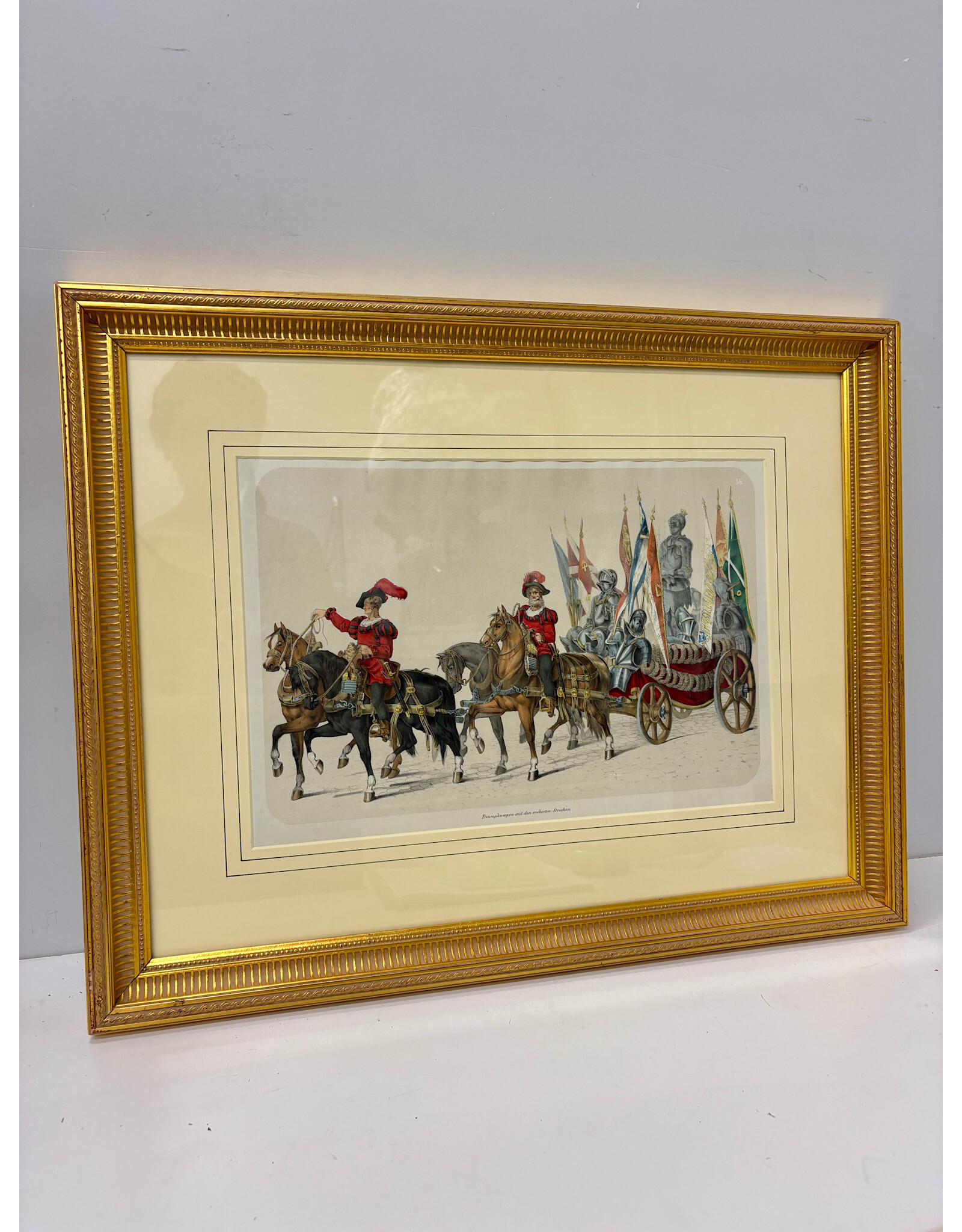 Triumphal Procession with Captured Banners and Armor of Swiss Victories,framed print, H. Jenny