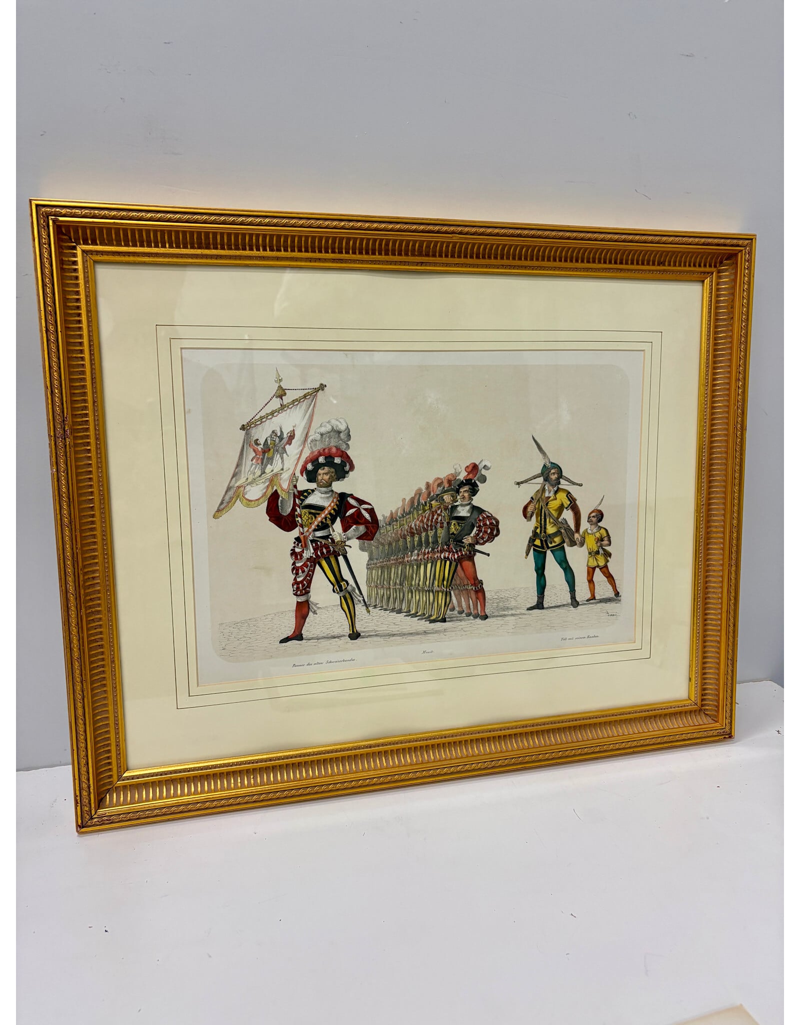 The Banner of the Swiss Confederation and William Tell,framed print, H. Jenny