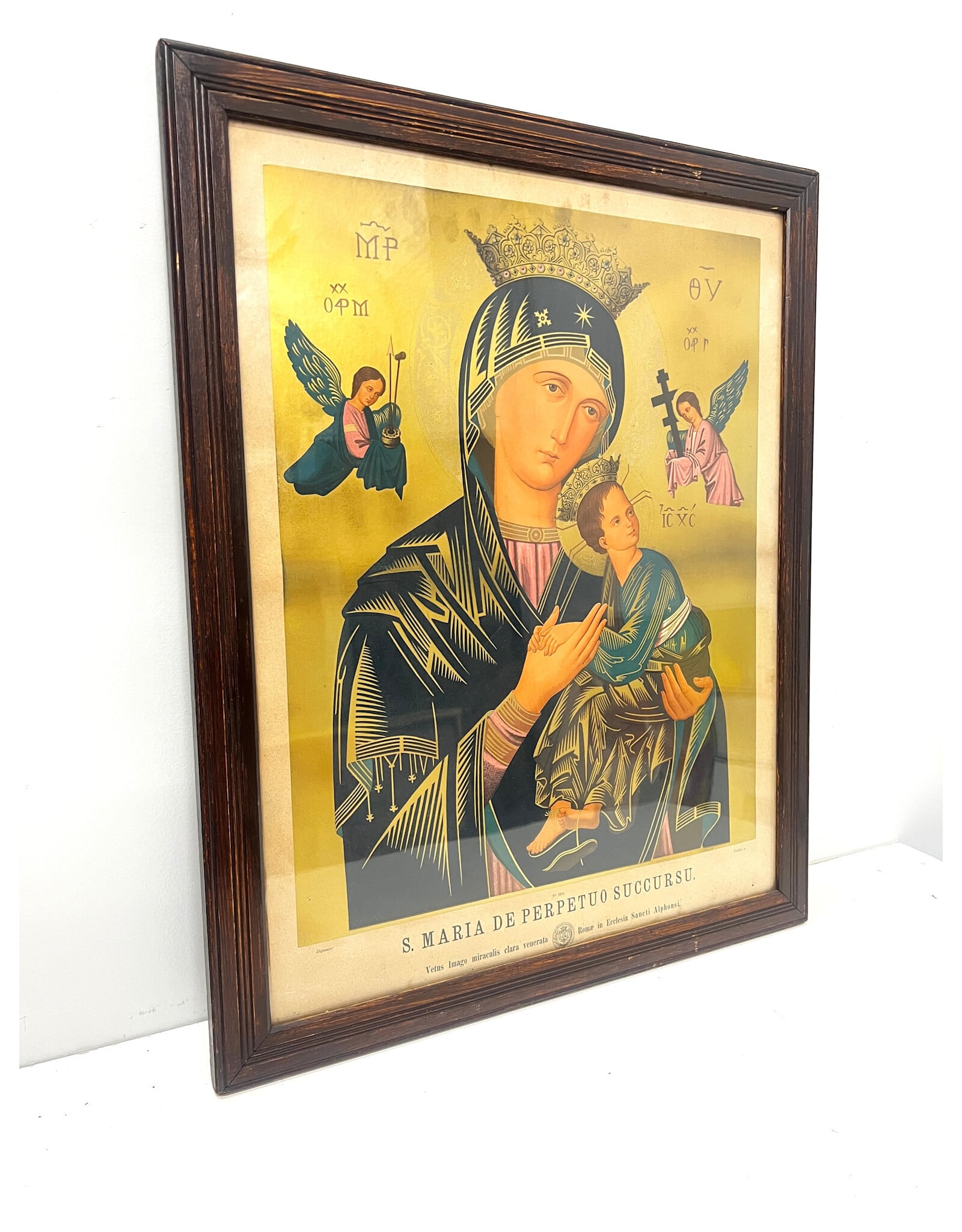 Framed Vintage Our Lady of Perpetual Help Print