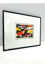 Bruce's Koi, framed screenprint, sgnd Linda Hill, 74/250