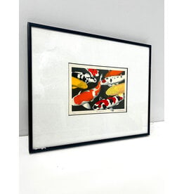 Bruce's Koi, framed screenprint, sgnd Linda Hill, 74/250