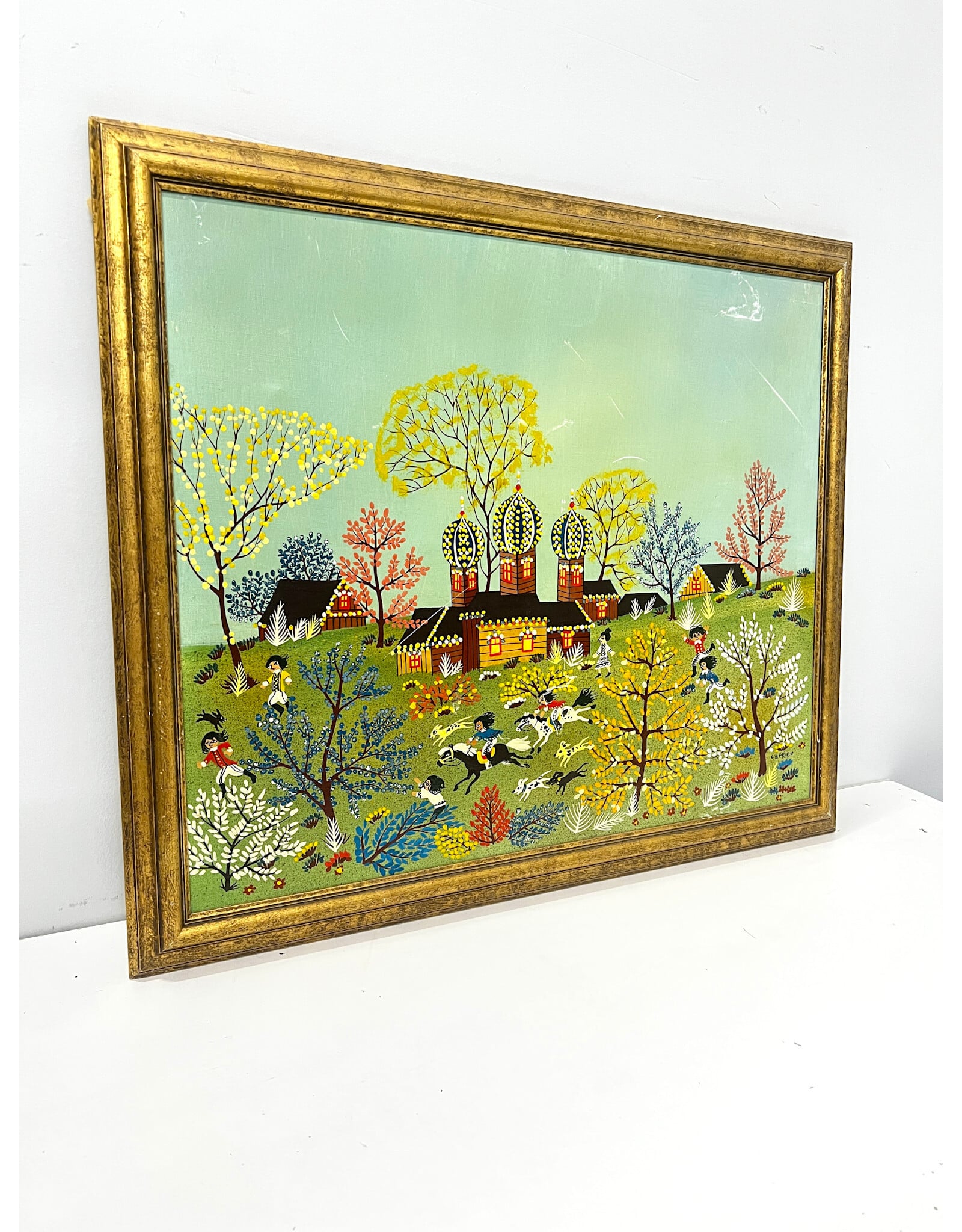 Framed Helene Adamoff Style Painting--AS IS