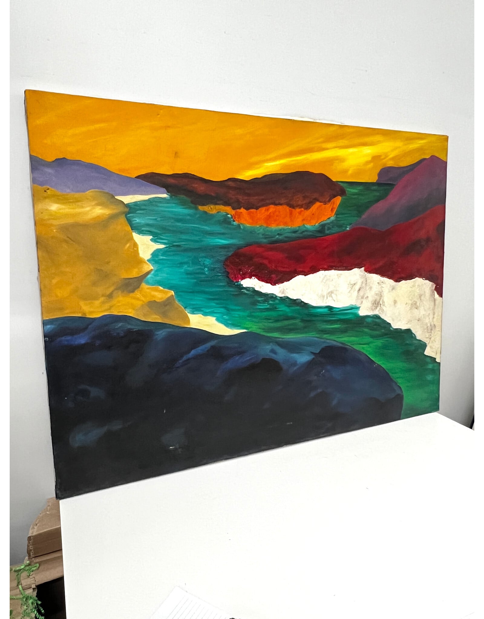 River & Plateau, painting on canvas