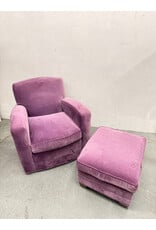 Violet Purple Lounge Chair with Ottoman