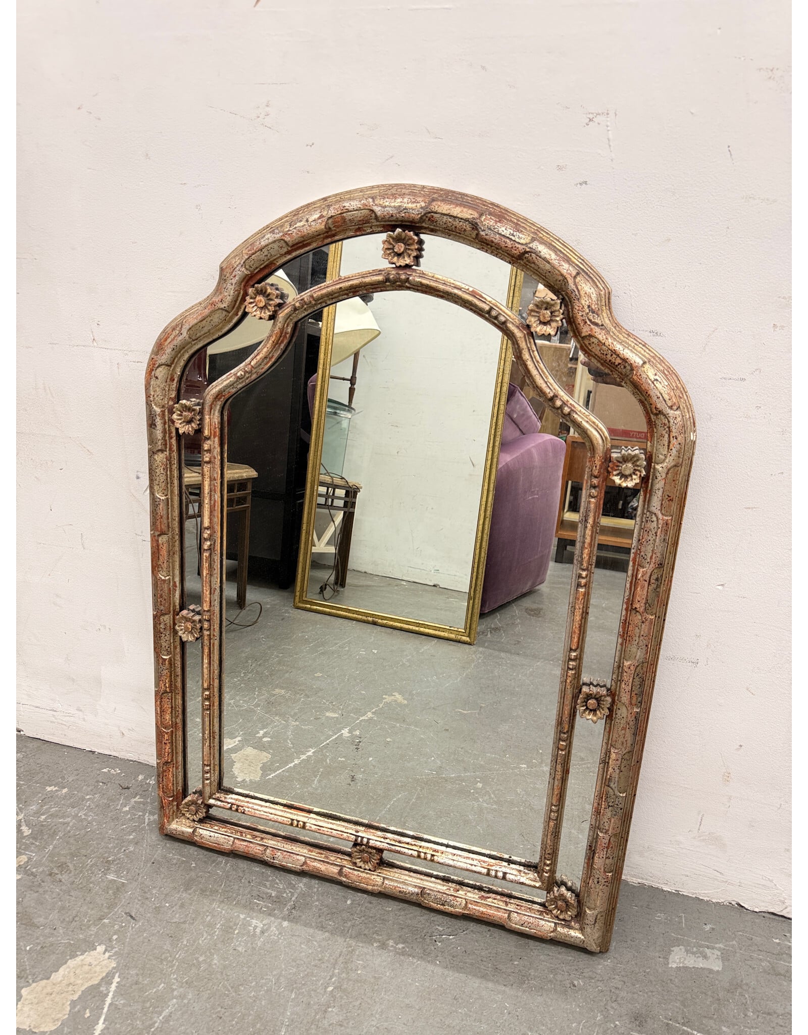 Italian Rococo Style Arch Wall Mirror