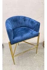 Chic Home Navy Blue Velvet Counter Stool