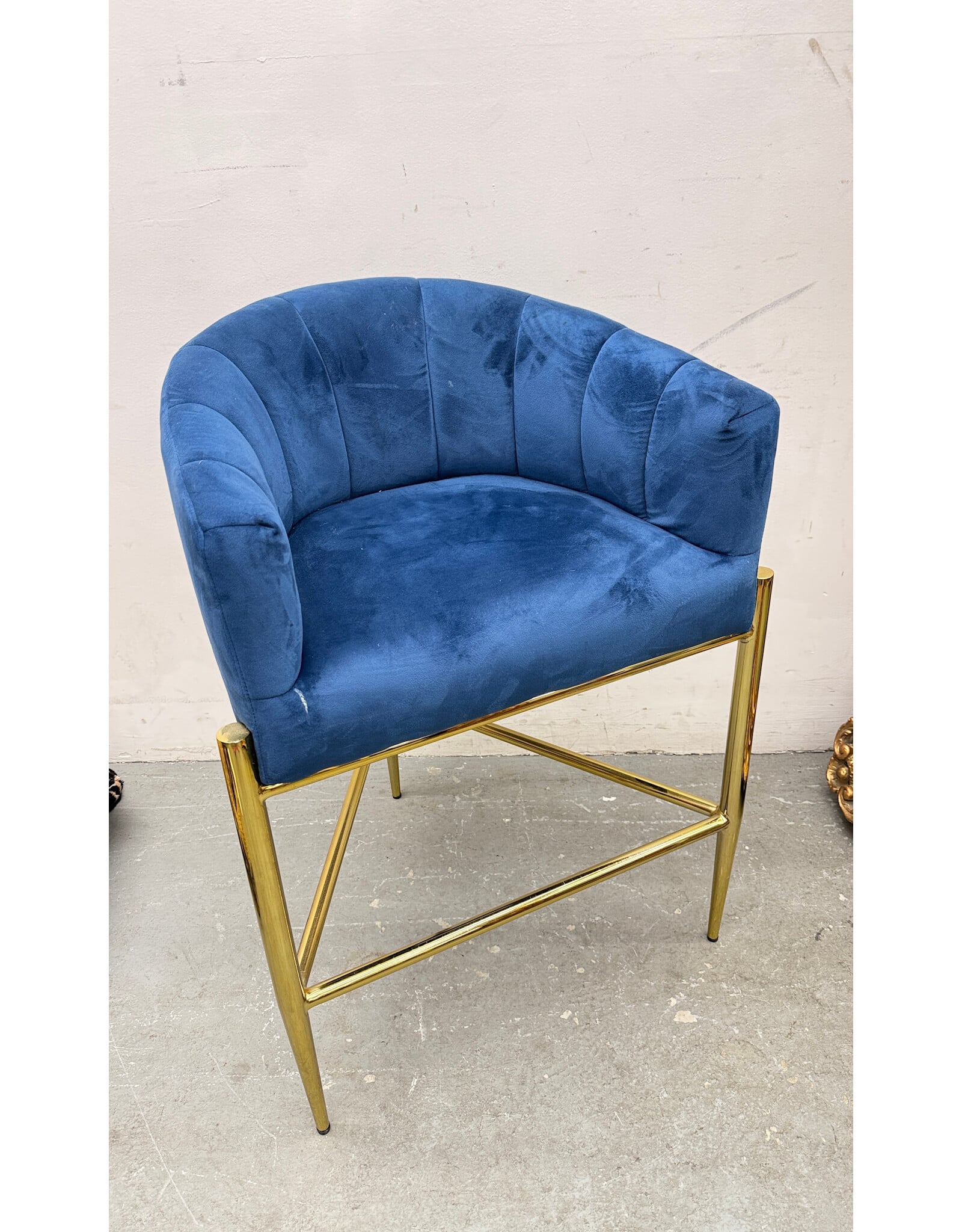 Chic Home Navy Blue Velvet Counter Stool