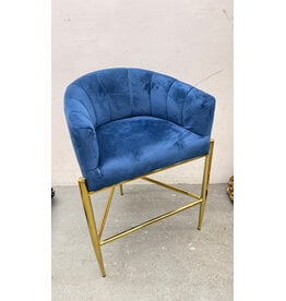 Chic Home Navy Blue Velvet Counter Stool