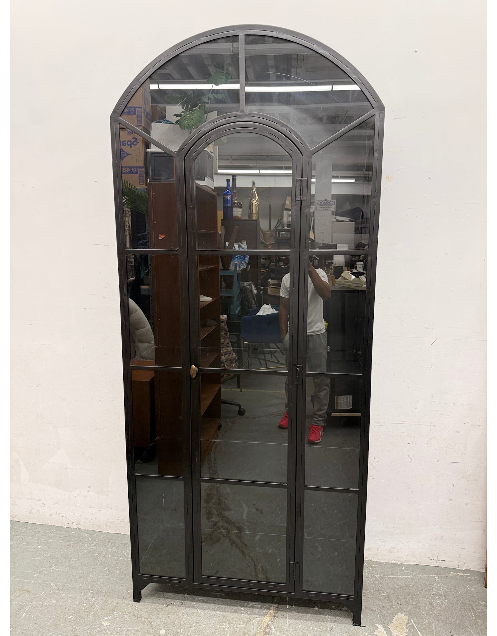 Belmont Black Arched Metal Cabinet by Four Hands