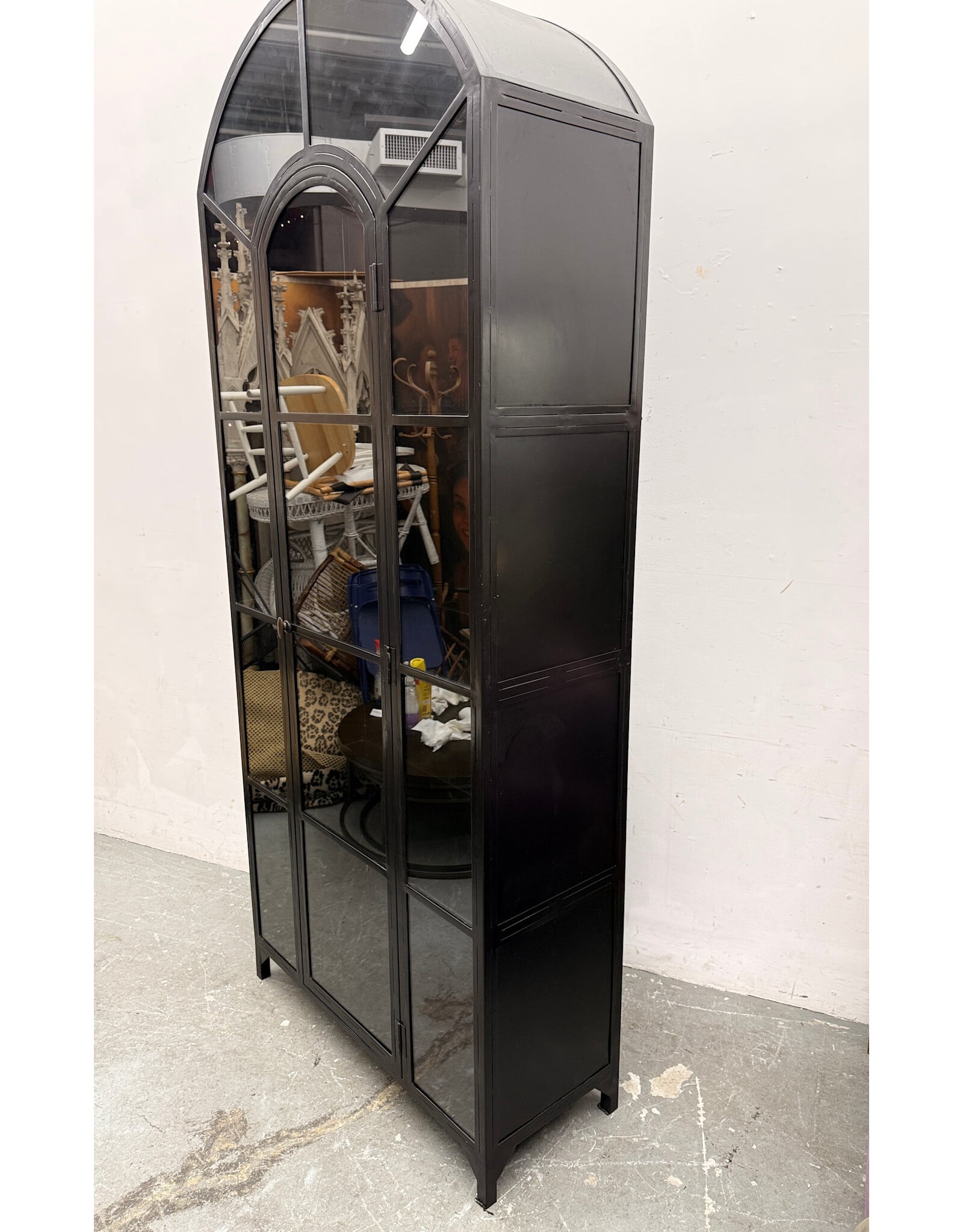 Belmont Black Arched Metal Cabinet by Four Hands