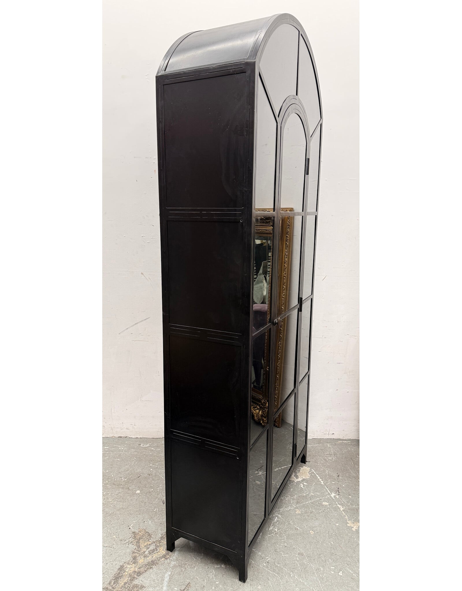 Belmont Black Arched Metal Cabinet by Four Hands