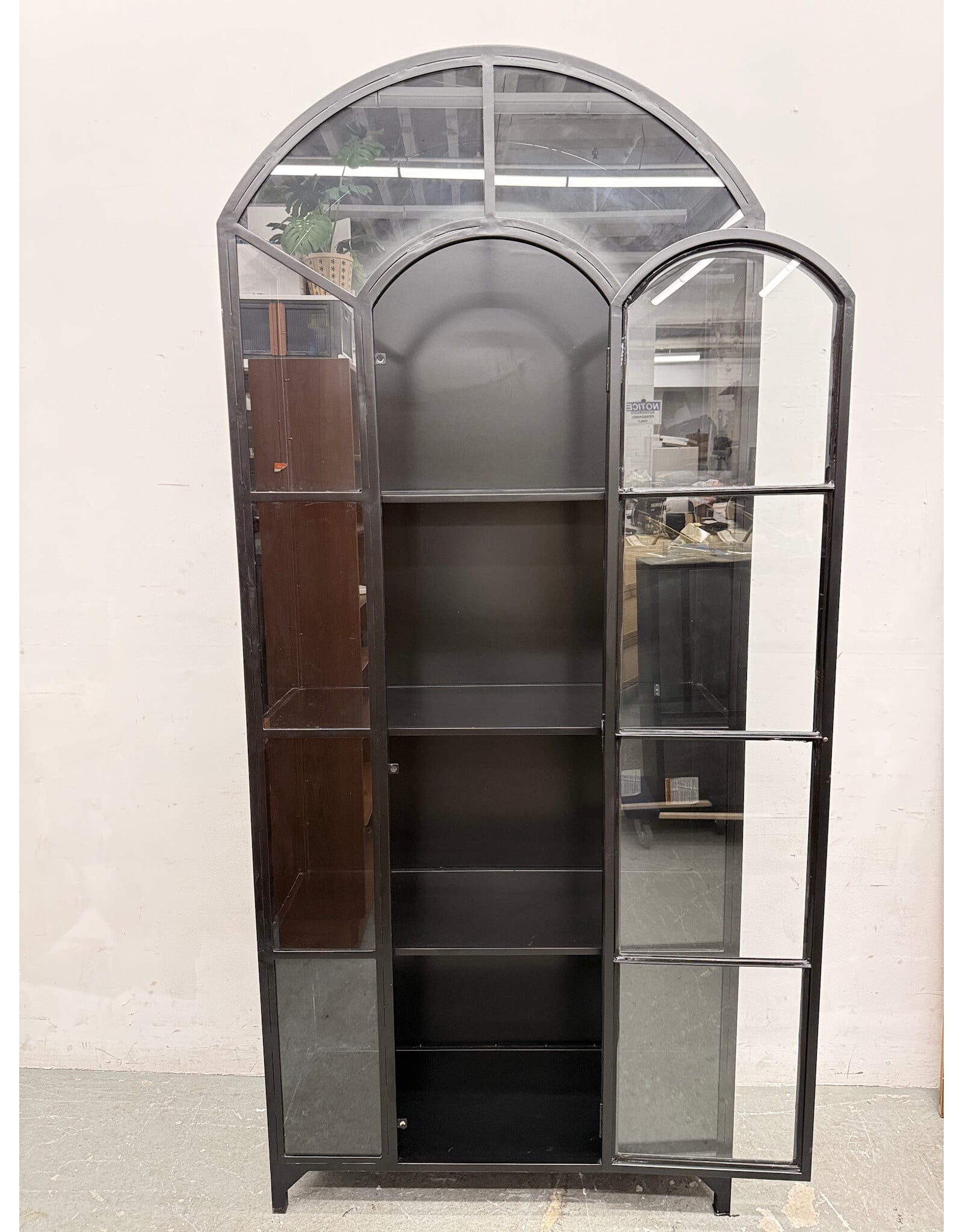 Belmont Black Arched Metal Cabinet by Four Hands