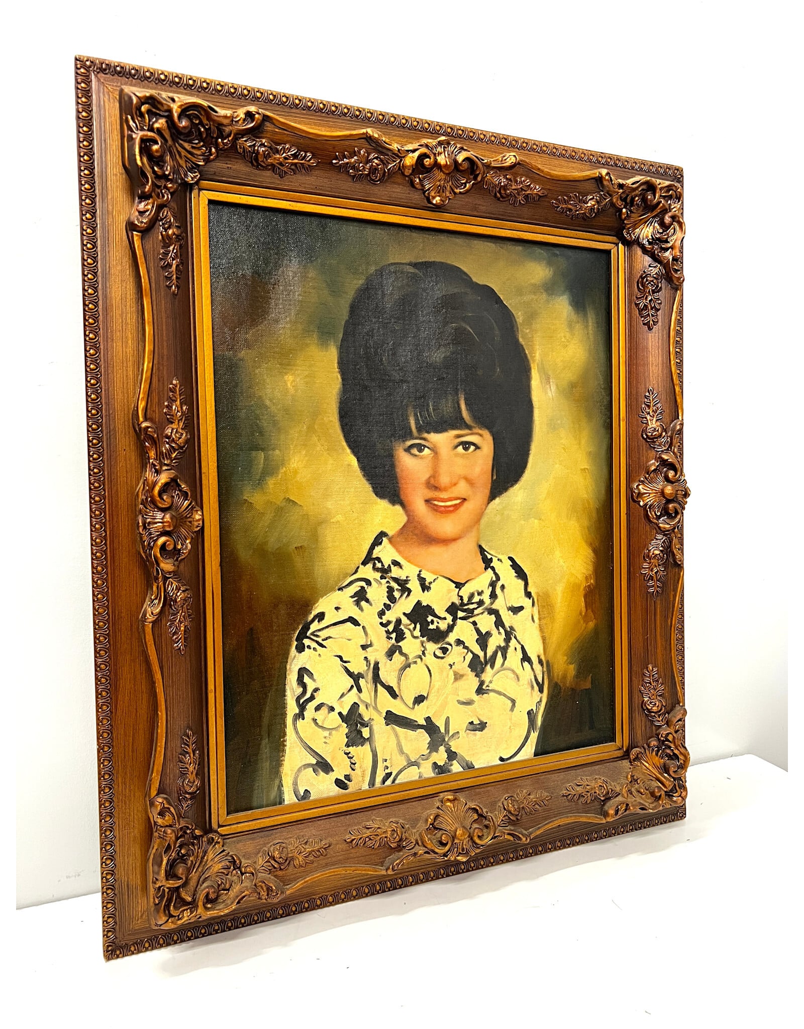 The Higher the Hair..., framed painting on canvas