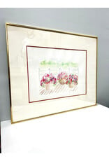 Three Pots of Flowers, framed painting, sgnd lower left