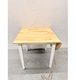 Modern Square Wooden Dining Table, Drop Leaf One Sided