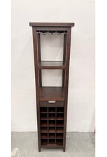 Tall Bar Cabinet Brown with Drawer