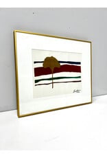 Ginkgo Leaf, framed print, sgnd Geraldine 1982