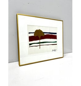 Ginkgo Leaf, framed print, sgnd Geraldine 1982