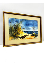 Sand Dunes & Brush, framed painting, sgnd Virginia Perle