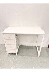 Small White Desk With Fabric Storage Drawers