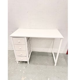 Small White Desk With Fabric Storage Drawers